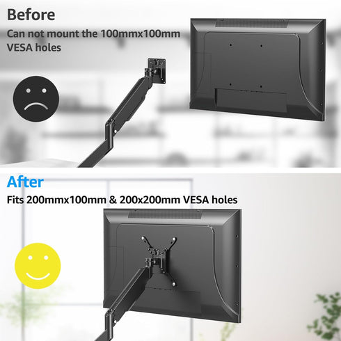 MOUNTUP VESA Mount Extender, Monitor VESA Extension Bracket Adapter for 17-35'' Screens, Extend VESA Mounting Holes up to 200mm x 100mm & 200mm x ...